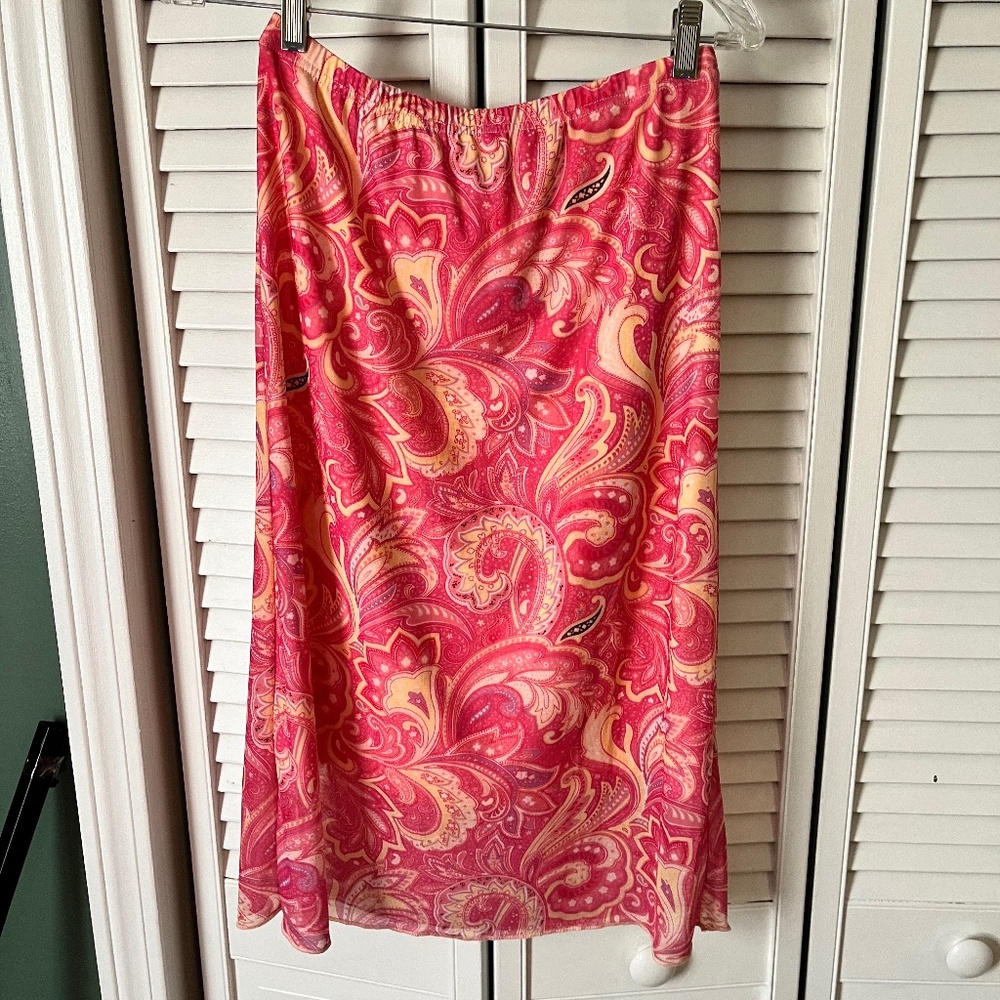 Y2K Style Paisley Midi Skirt